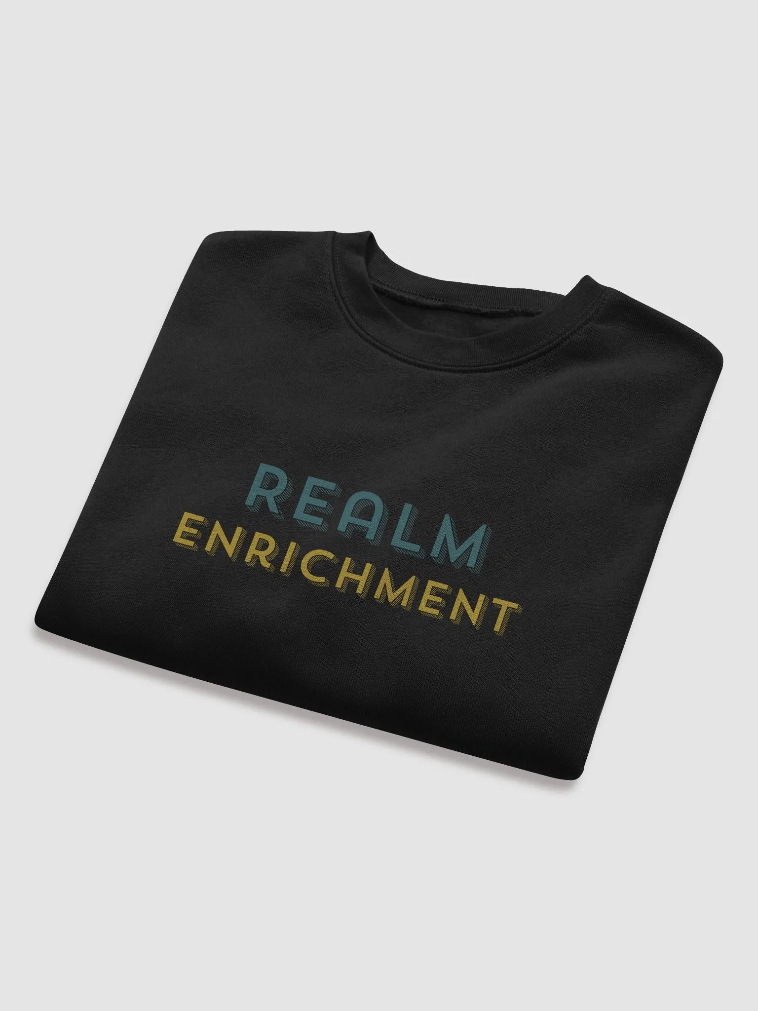 Crop Sweatshirt: Realm Enrichment in Teal Tranquility & Rustic Gold product image (8)