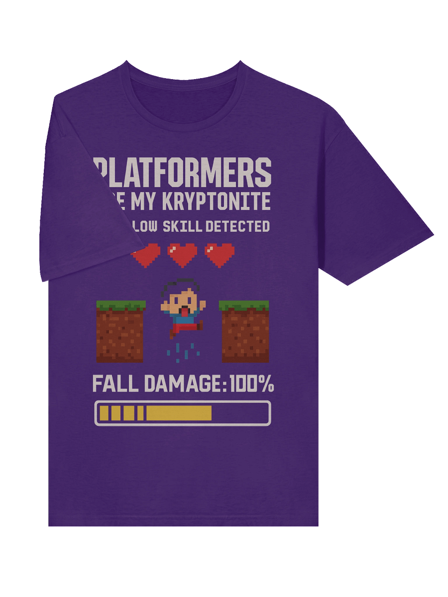 Platformers Are My Kryptonite – Funny Retro Gamer T-Shirt product image (5)