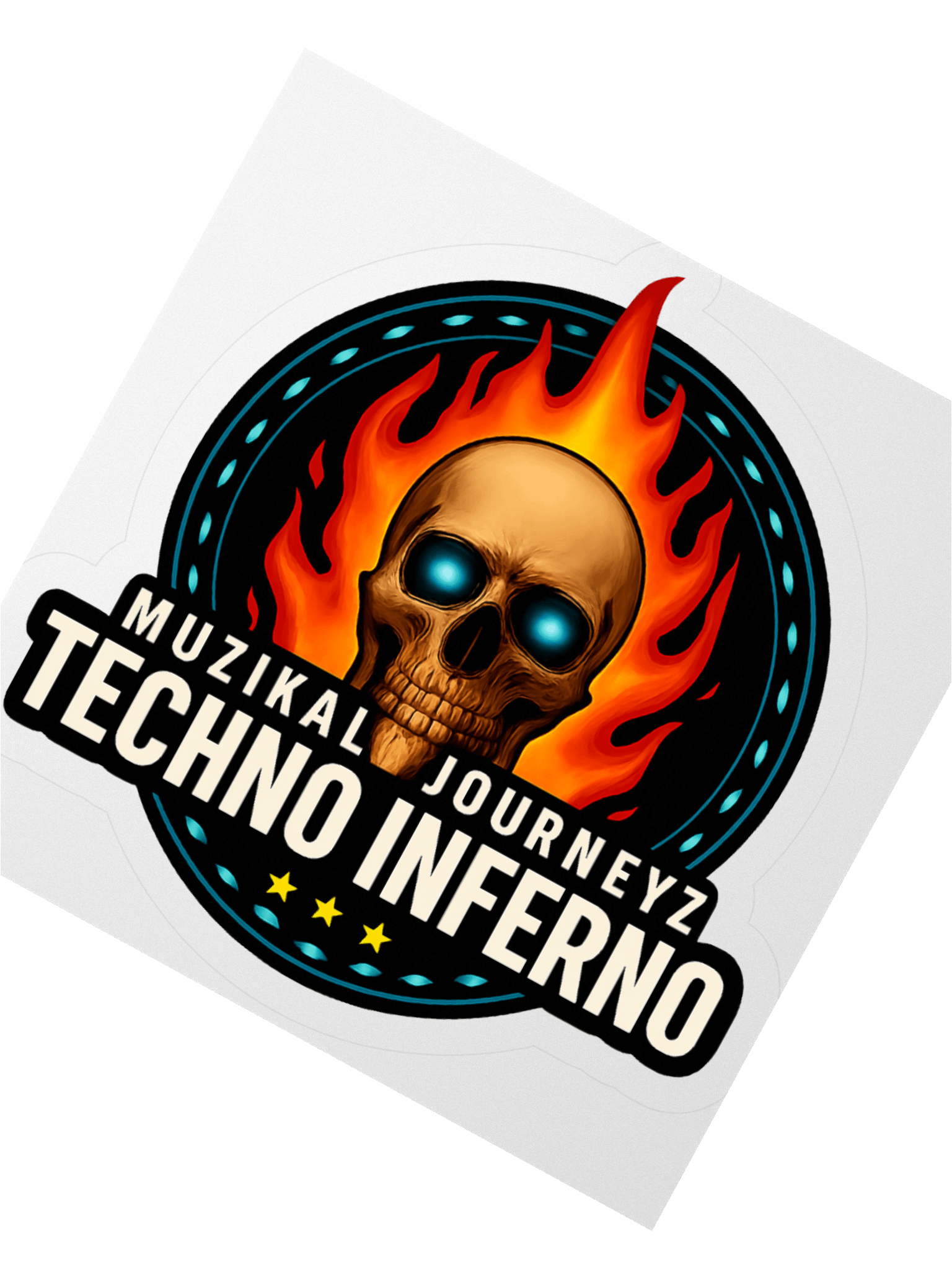 Techno Inferno Skull Sticker product image (2)