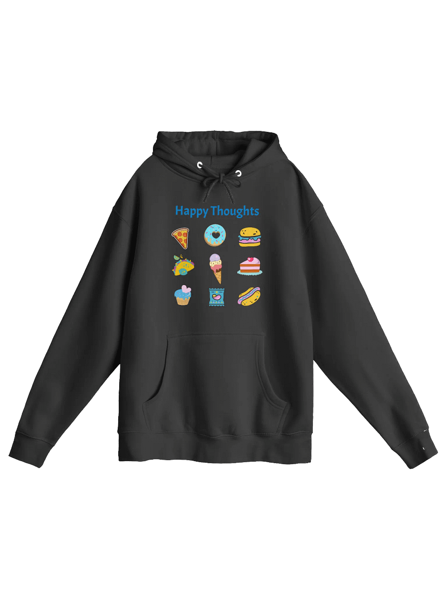 Happy Thoughts - Don't Judge Me - Junk Food - Lane Seven Premium Pullover Hoodie - Text on Front and Back product image (3)