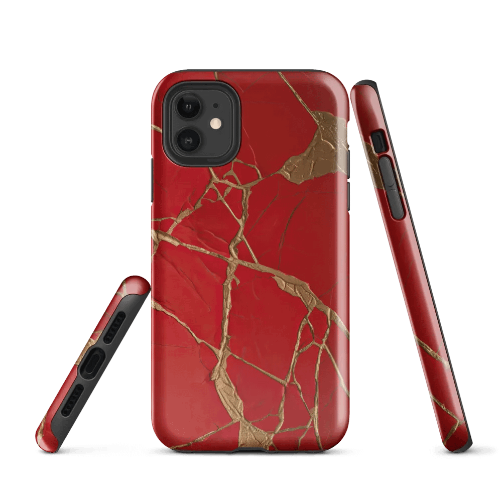 Red & Gold Kintsugi Tough iPhone Case product image (1)