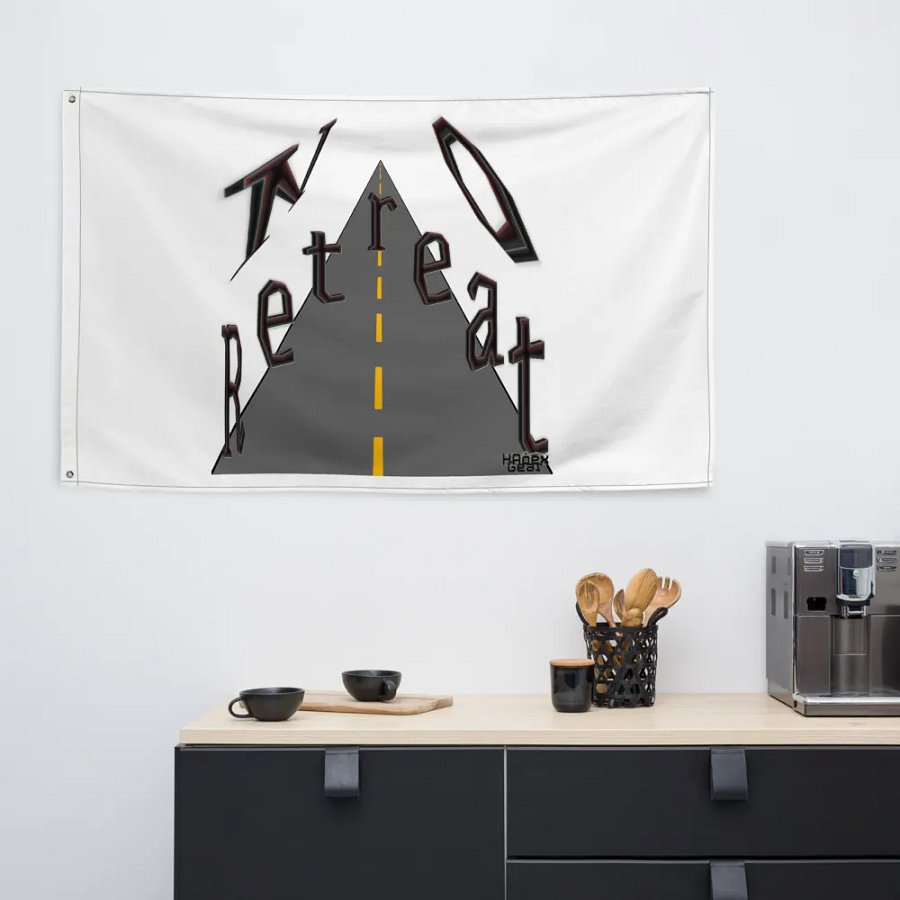 No Retreat - White - Flag product image (6)