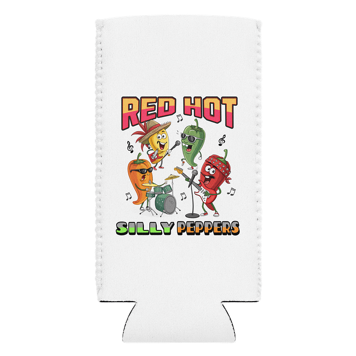 Red Hot Silly Peppers Sizzling Band Can Cooler product image (1)