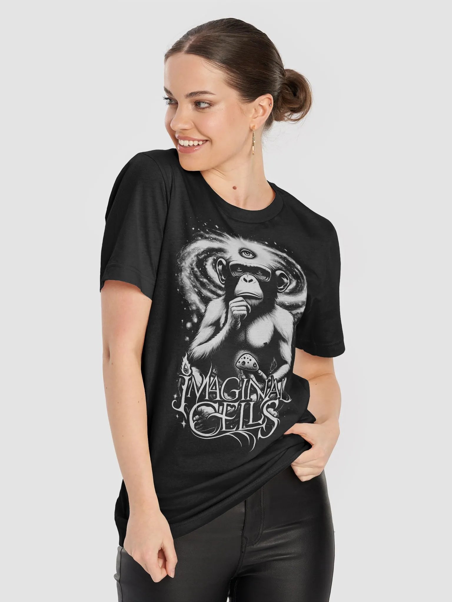 Imaginal Cells Chimp with Mushroom T-Shirt product image (8)