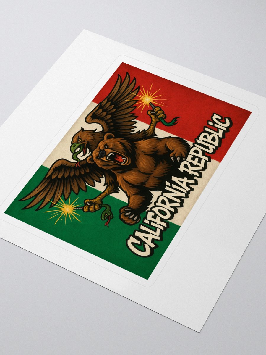 California Republic Battle Flag Vinyl Sticker product image (3)