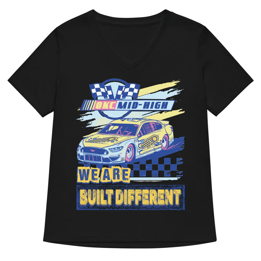 Retro Racing Chic V-Neck Tee product image (6)