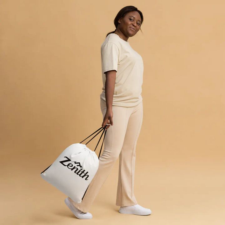 White Zenith Blank Canvas Drawstring Bag product image (1)