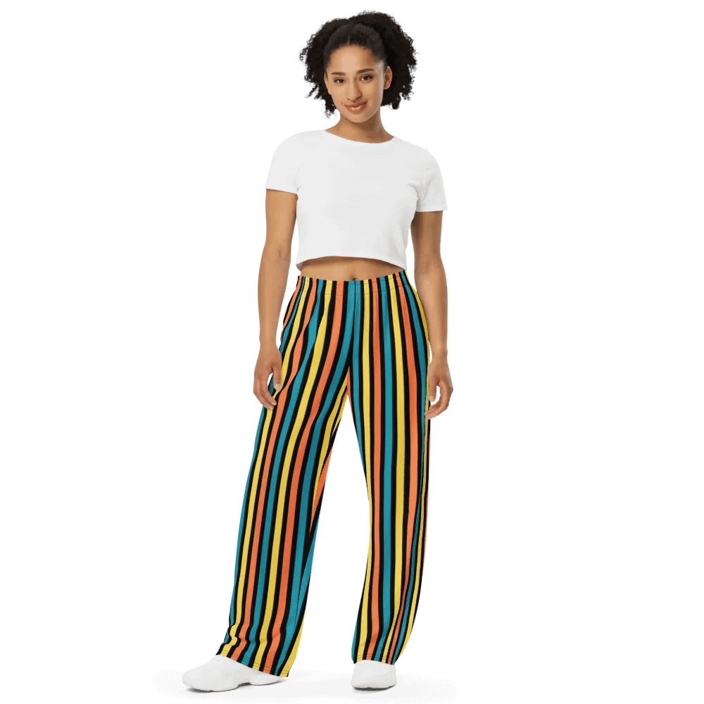 Colorful Stripe Wide-Leg Pants product image (4)