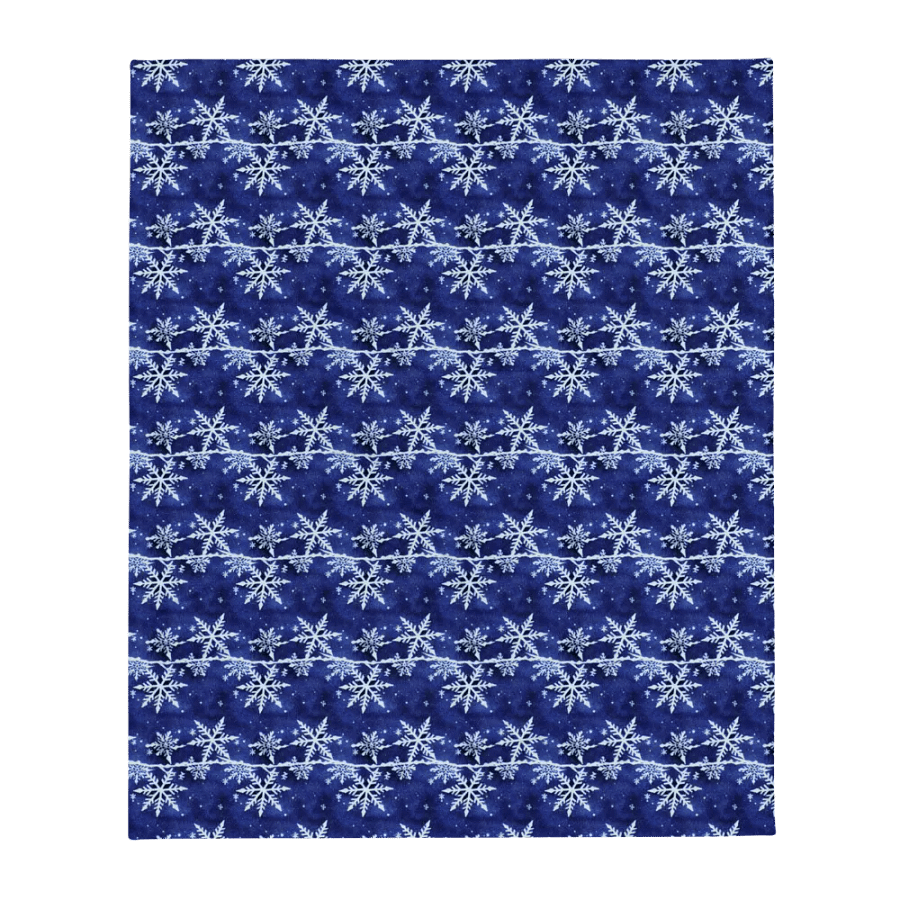 Indigo Snowflake Fluffy Blanket Throw product image (7)