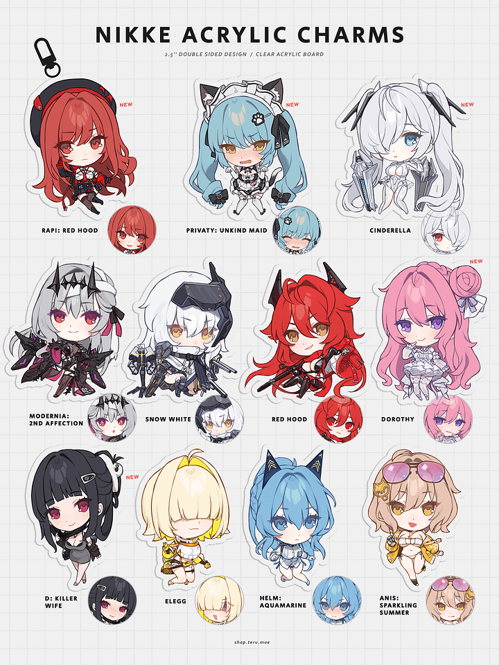 【PREORDER】 NIKKE Acrylic Charms Vol.2 product image (1)