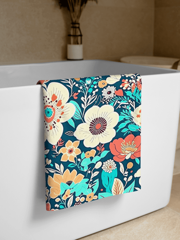 Flowers and Blue Towel product image (2)