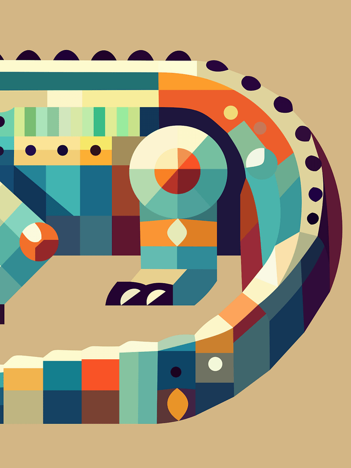 Free Geometric Crocodile PNG Art - Transparent Background, Low Poly Reptile Illustration product image (2)