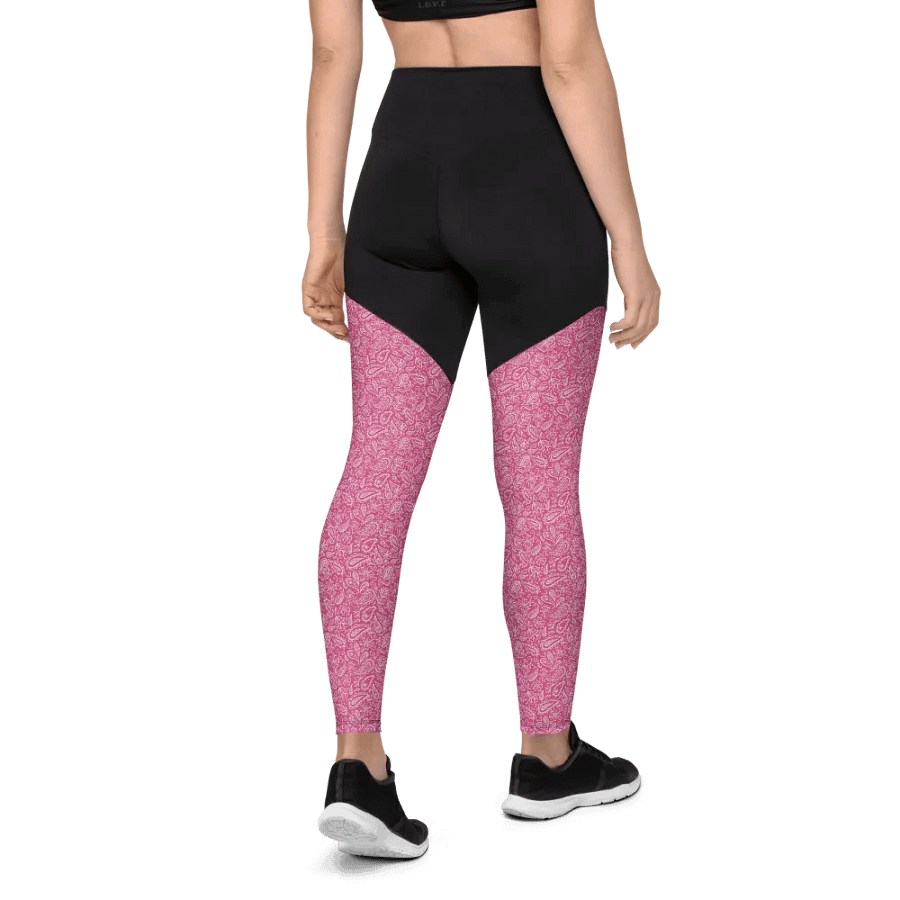 Dk Pink All-Over Print Sports Leggings product image (7)