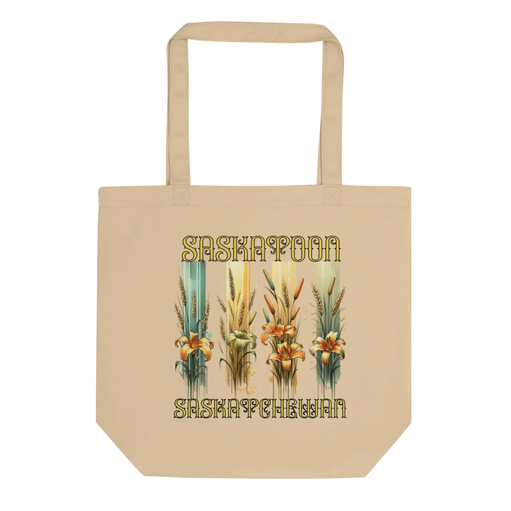 Saskatoon Saskatchewan 4 Vertical Tiger Lily Wheat Eco Tote product image (1)
