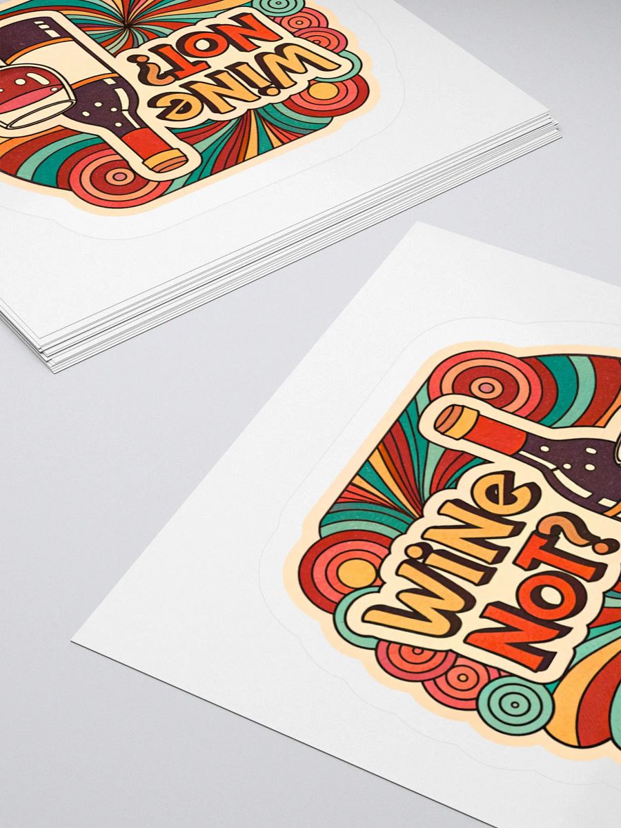 Wine Not? Retro Kiss Cut Sticker product image (12)