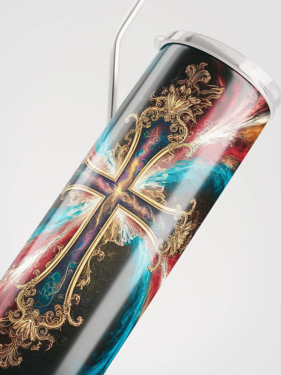 Lift Me Up Lord 3D Christian Cross Red Gold 20 Oz Tumbler product image (4)