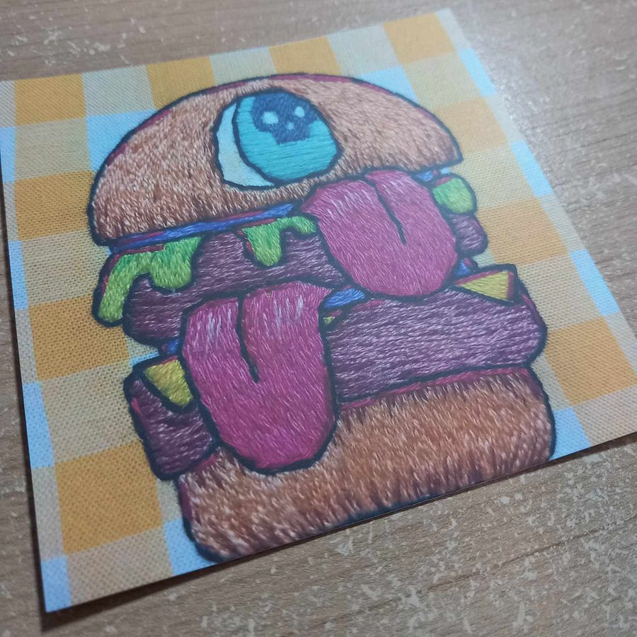 Monster Burger Embroidery Print product image (3)