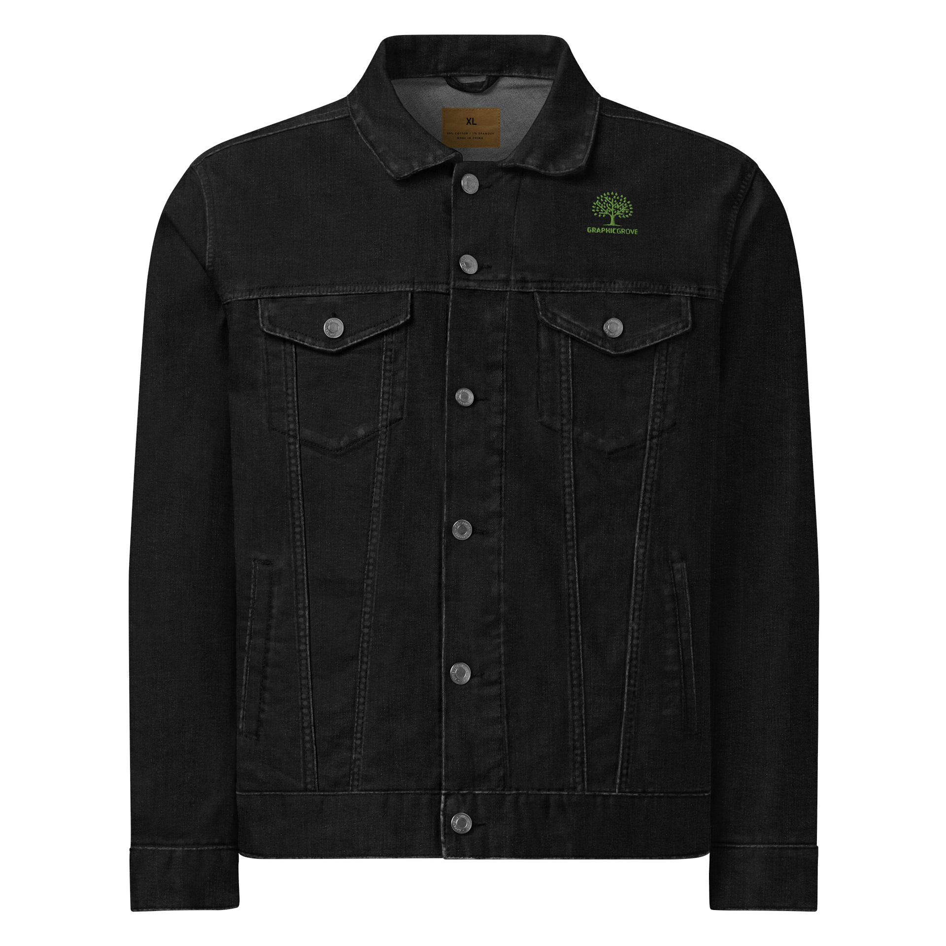 Graphic Grove Unisex Threadfast Denim Jacket - Heavyweight, Nature-Inspired, Black Denim & More product image (1)