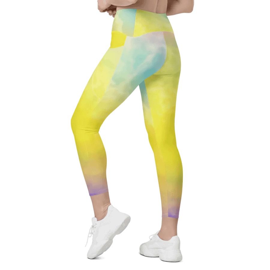 Blur cloud rainbow Design Leggings with Pocket - V9 product image (9)
