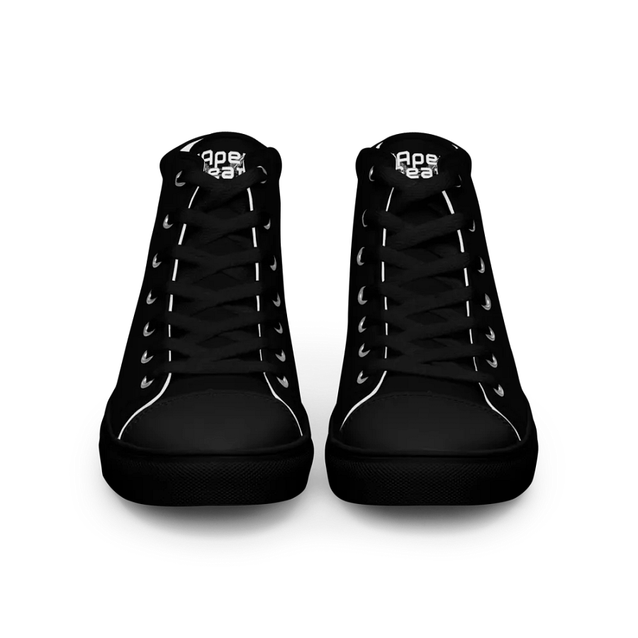 White HApex Gear White Logo Cancer Awareness Orange Ribbon. Black Women's High Top Canvas Shoes product image (4)