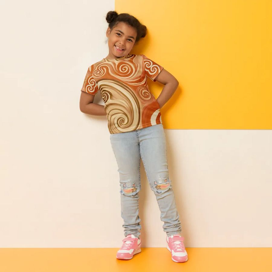 Funky Latte Liquid Tie-Dye Kid's and Toddler's Crew Neck T-shirt product image (3)