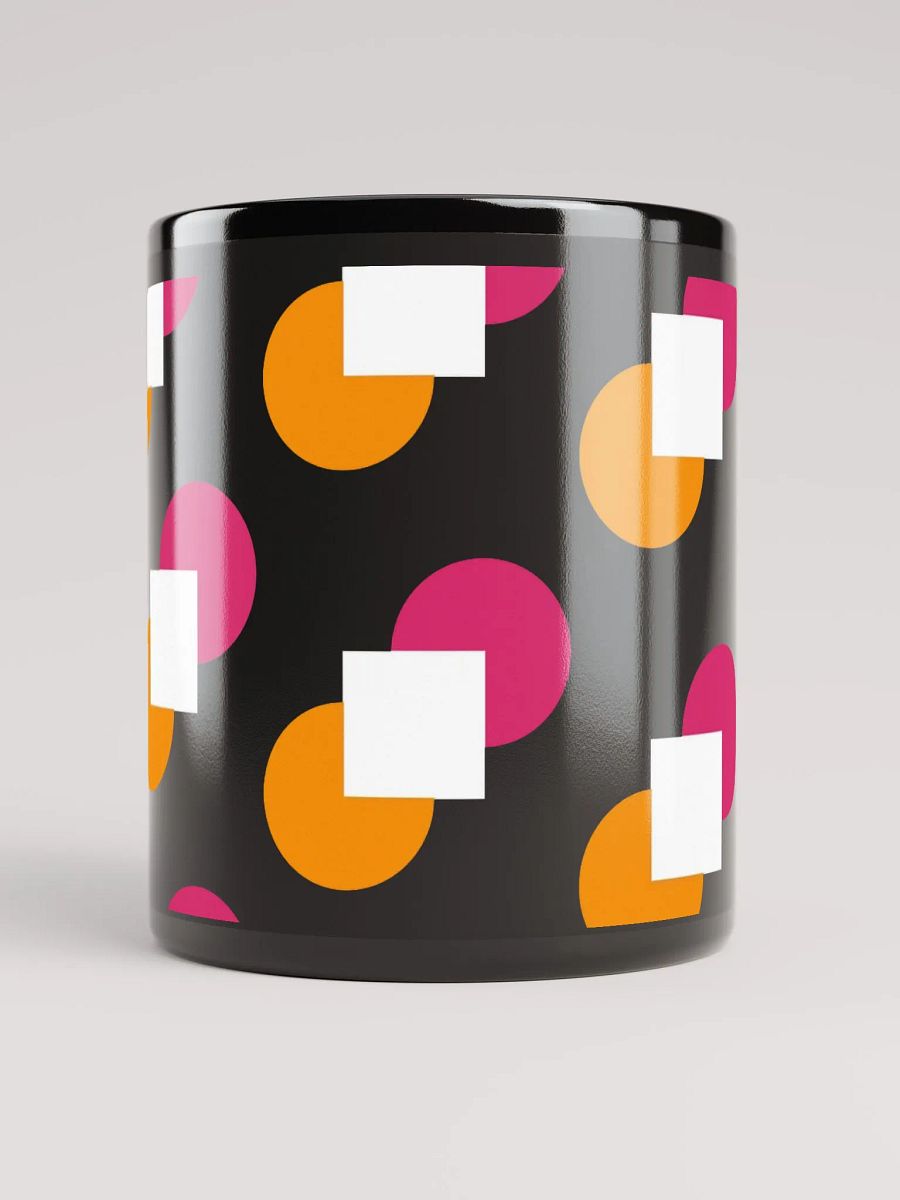 Circles and Squares Pattern Design Black Mug product image (9)