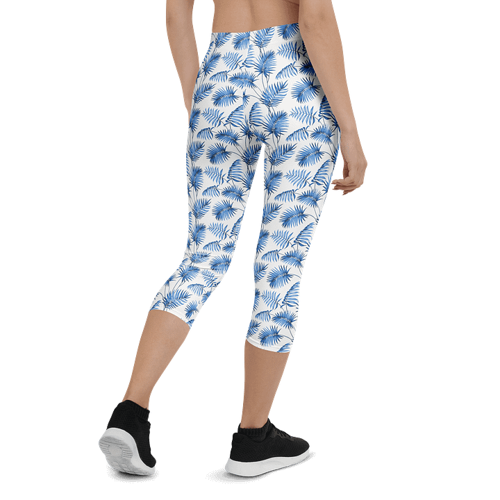Stylish Fern Fusion Custom Capri Leggings for Everyday Wear product image (2)