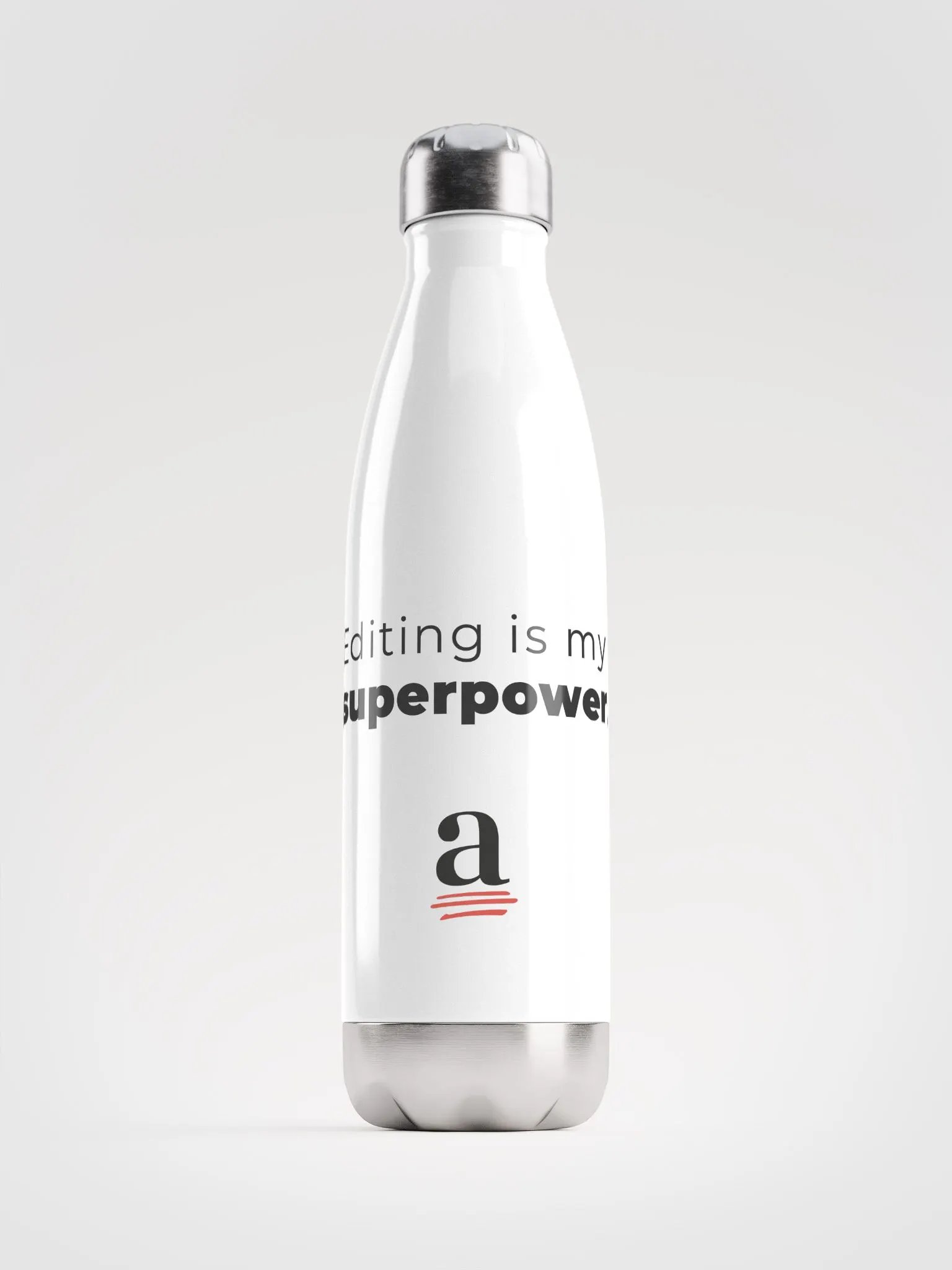 Editing is my superpower stainless steel water bottle product image (1)