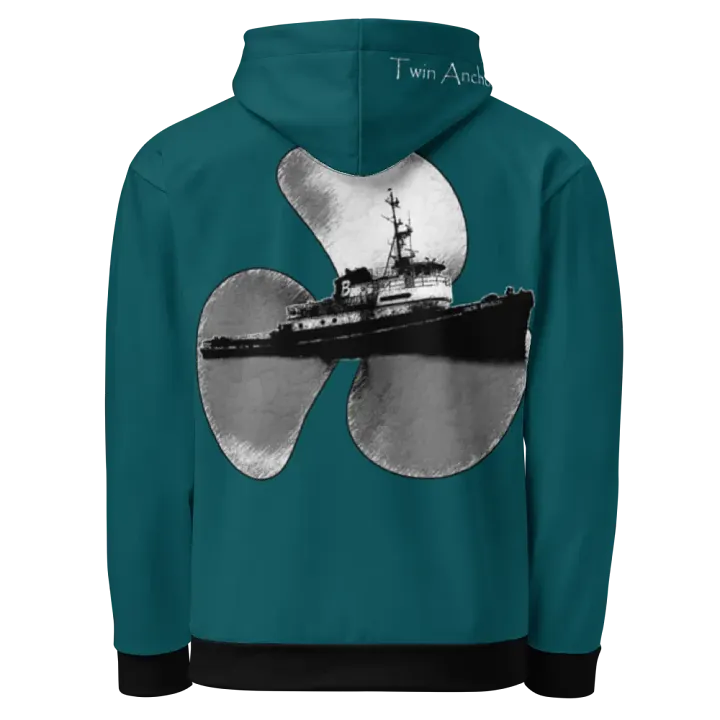 Teal Three blade prop & Jack tug Hoodie product image (1)