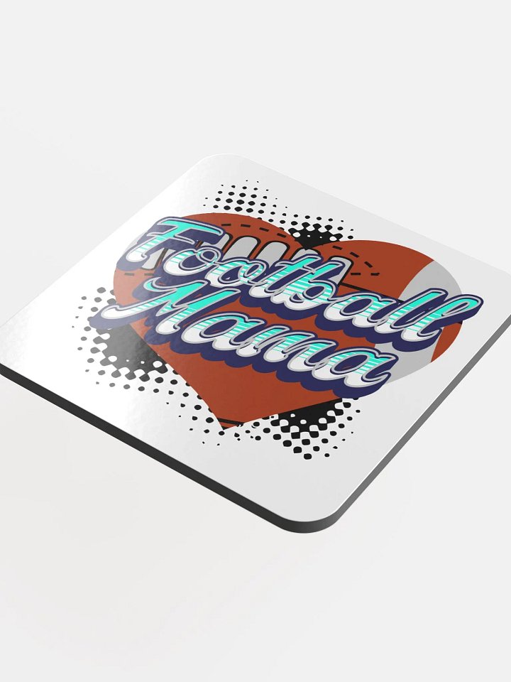 Mama Heart Football Glossed Coaster product image (1)