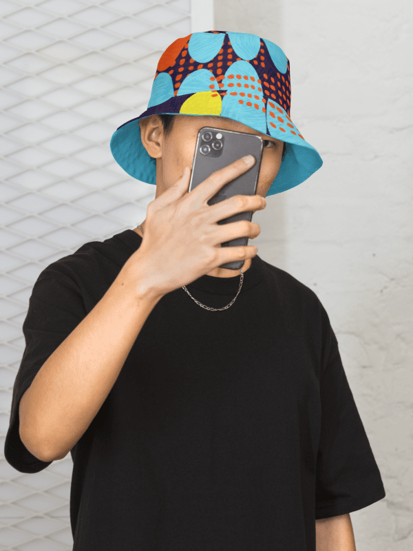 Reversible Bucket Hat – Retro Print Exterior & Sky Blue Interior | Lightweight & Breathable product image (2)