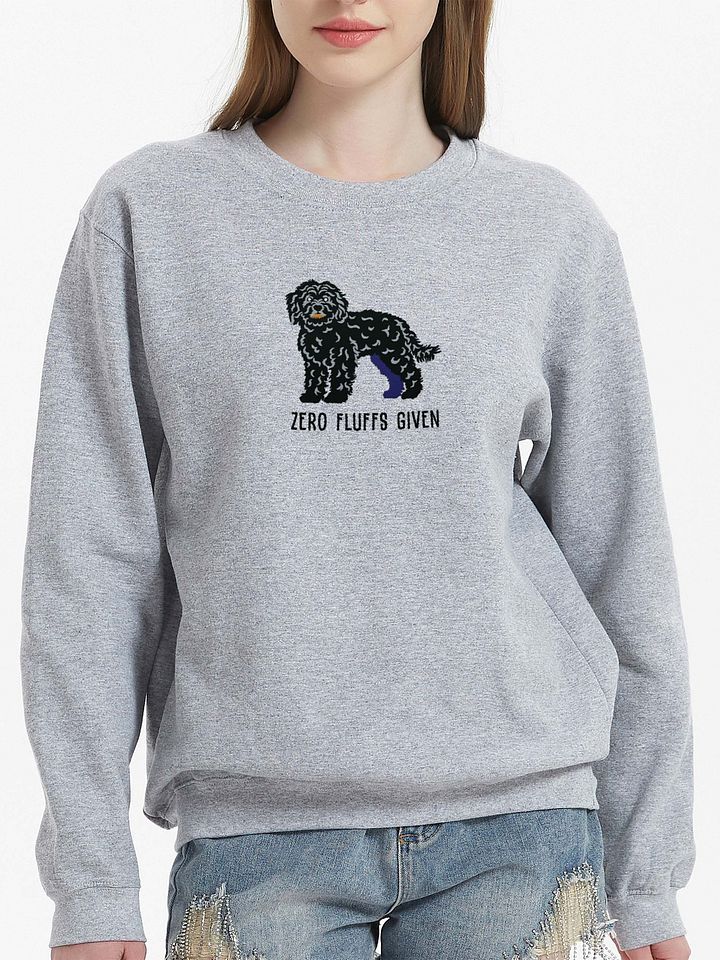 Zero Fluffs Given Sweatshirt (Embroidered) of a Cockapoo(Black) product image (2)