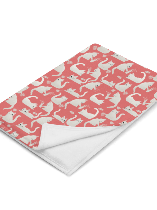 Bad Cats Knocking Stuff Over Throw Blanket, Pink product image (3)