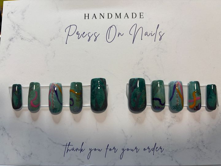 Handpainted 'May Pole' Press On Nails product image (1)
