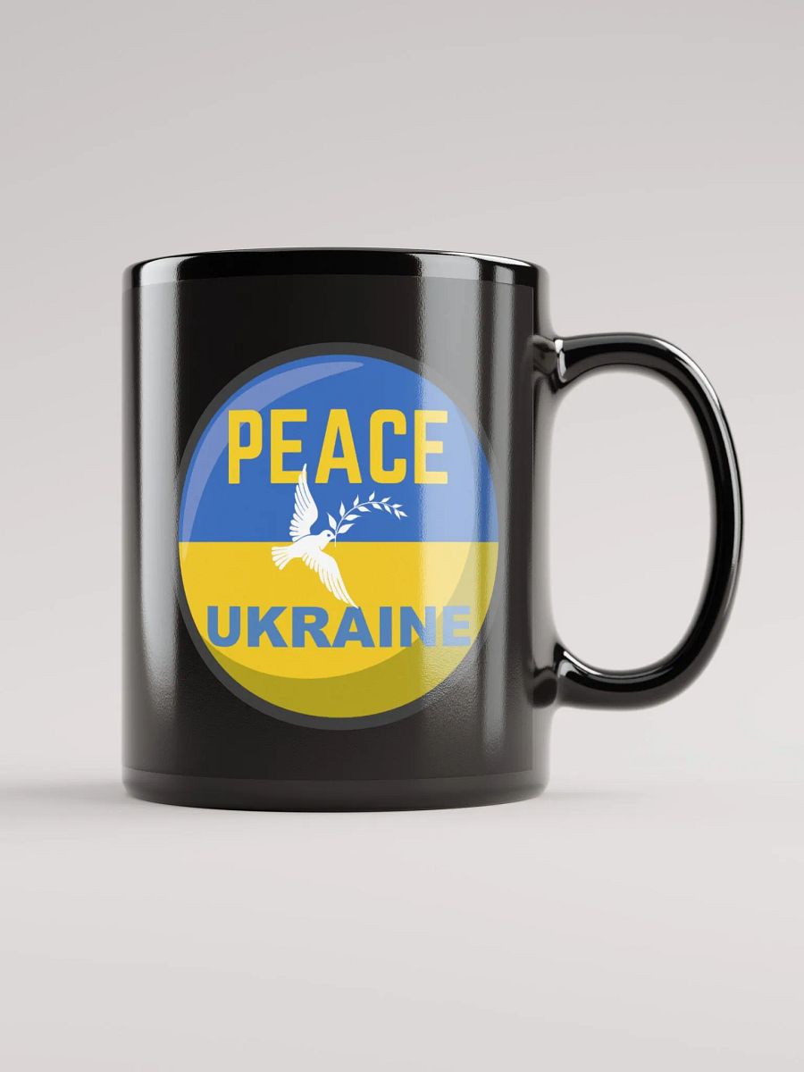 Ukrainian Peace Dove Glossy Black Mug product image (1)