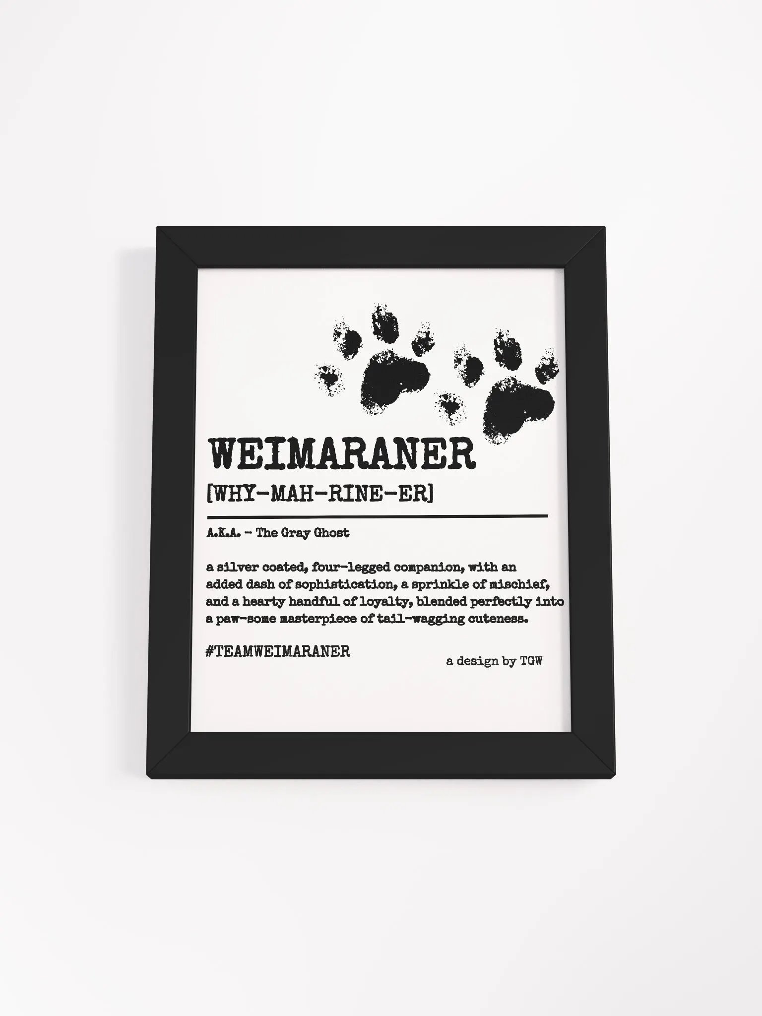 Definition of Weimaraner V2 - Framed Print product image (9)
