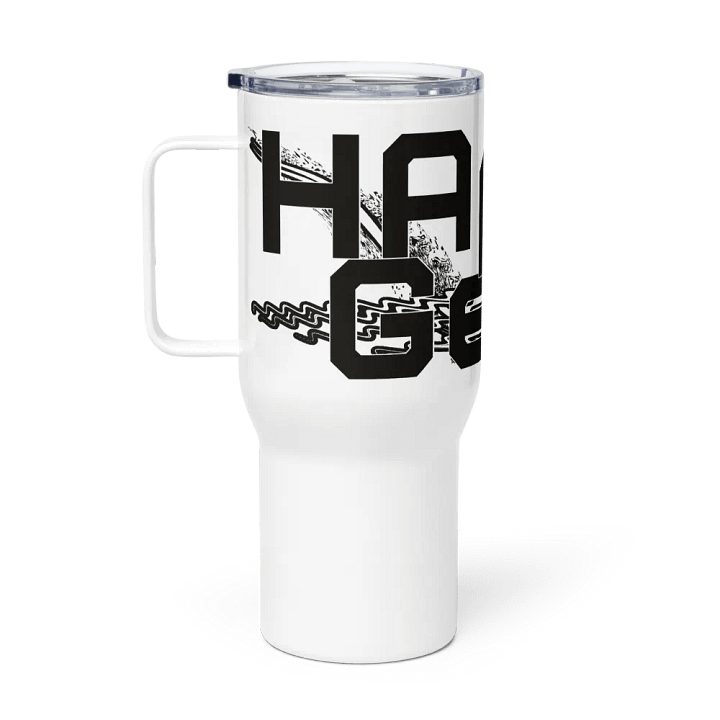Travel Mug with a Handle - Black HApex Gear White Logo product image (1)