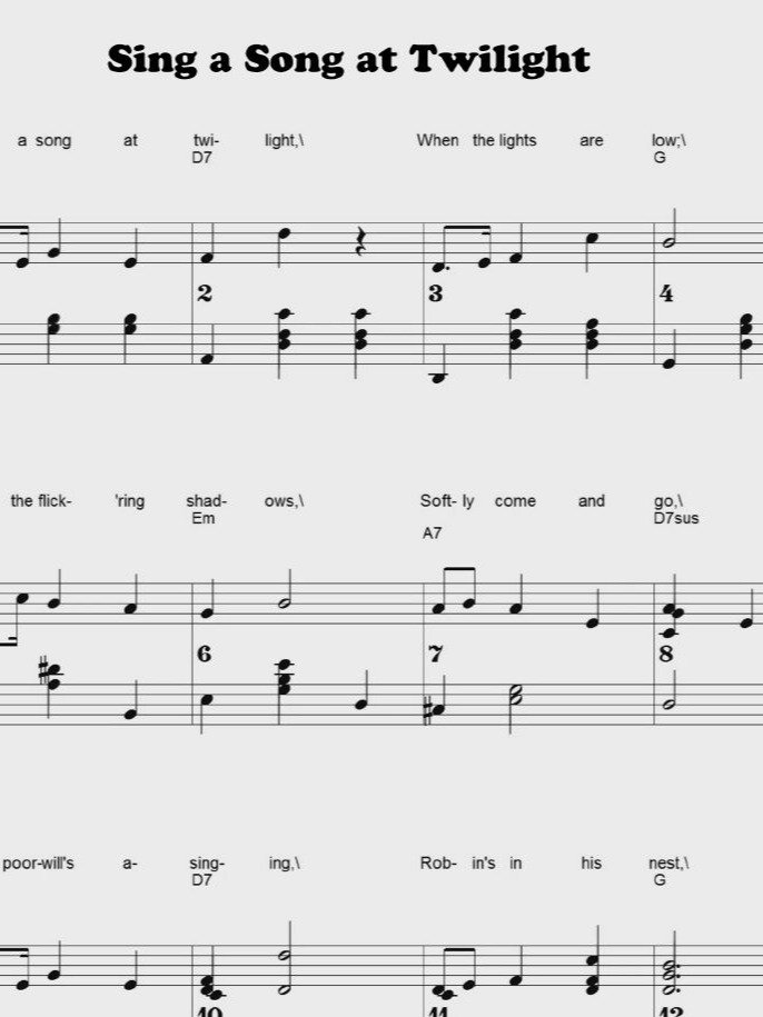 Sing a Song at Twilight - CS - Piano sheet music product image (1)