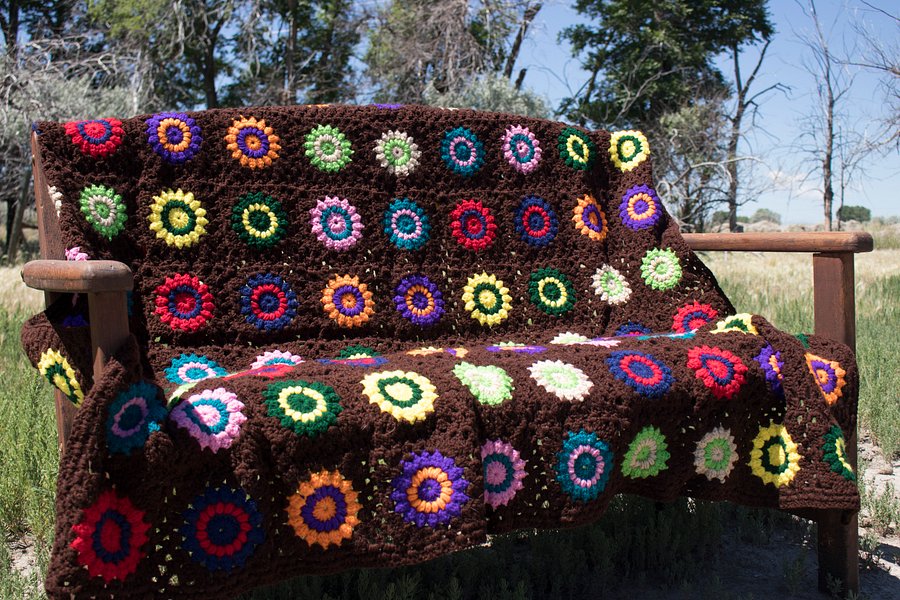 SunBurst 70s Style Granny Square Afghan product image (1)