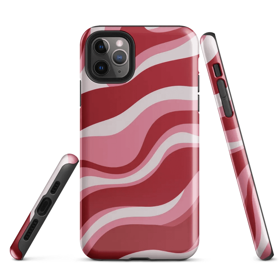 Wavy Lines (Red and Pink) Tough iPhone® Case product image (5)
