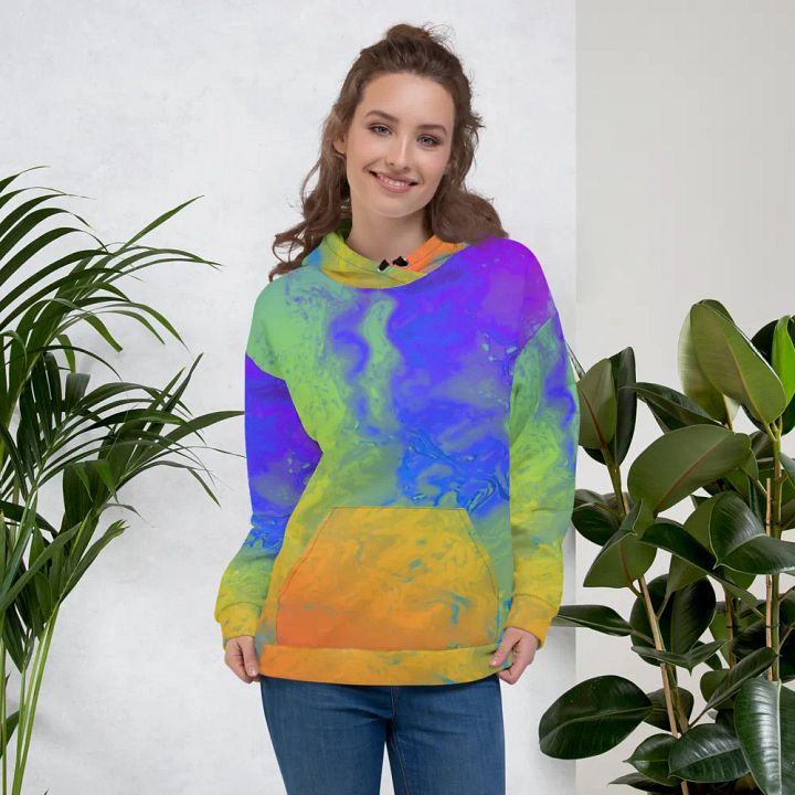 Rainbow Abstractions Unisex Pull On Hoodie product image (1)
