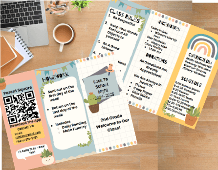 Boho Succulent Back to School Brochure product image (1)