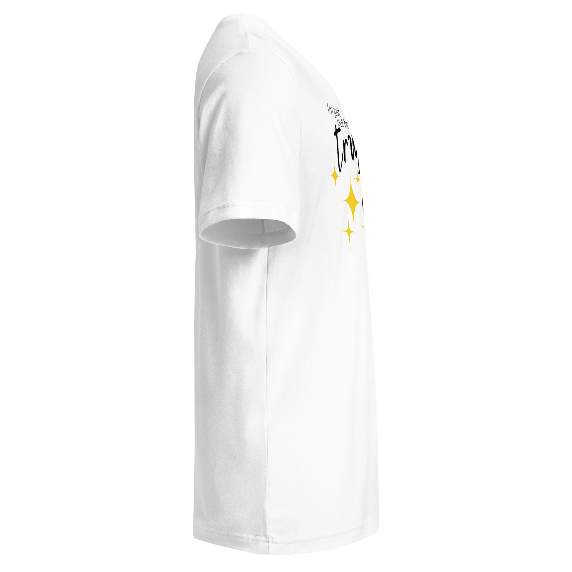 I'm Just Out Here Trusting God V-Neck Tee - White - Lightweight and Stylish product image (5)