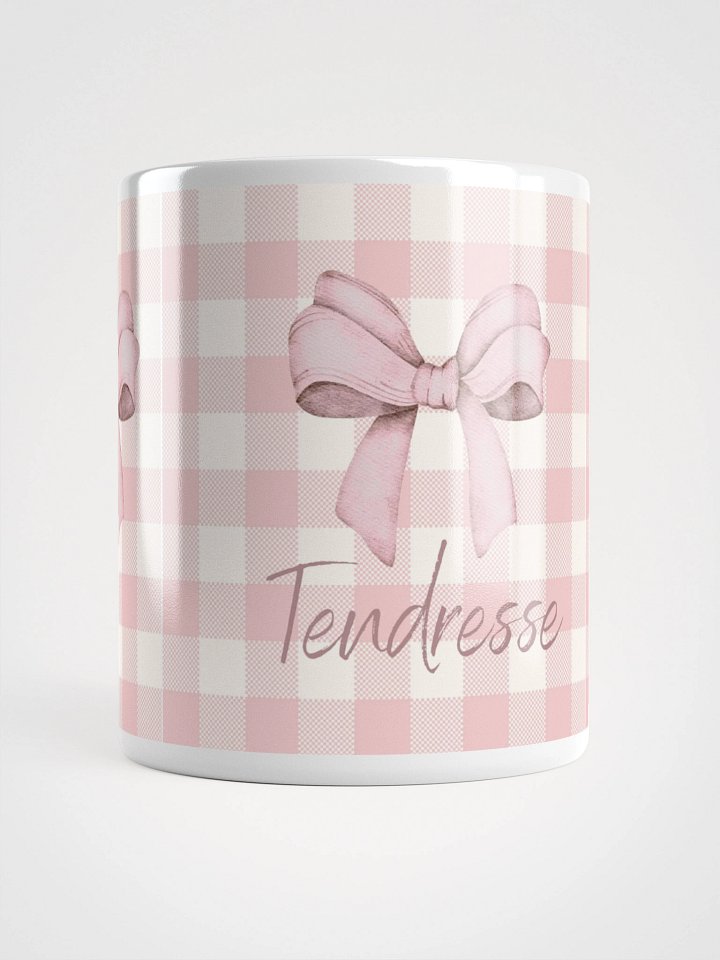 Mug Blanc Vichy Rose Revisité à Message - Tendresse - Cadeau Poétique product image (1)