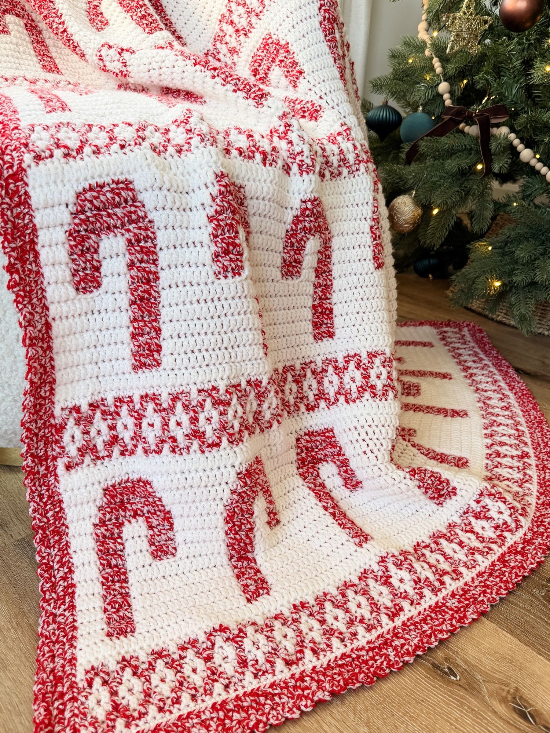 Candy Cane Lane Mosaic Blanket Crochet Pattern product image (7)