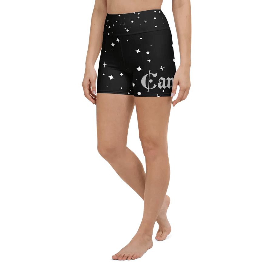 Starry Cancer Zodiac All-Over Yoga Shorts product image (5)