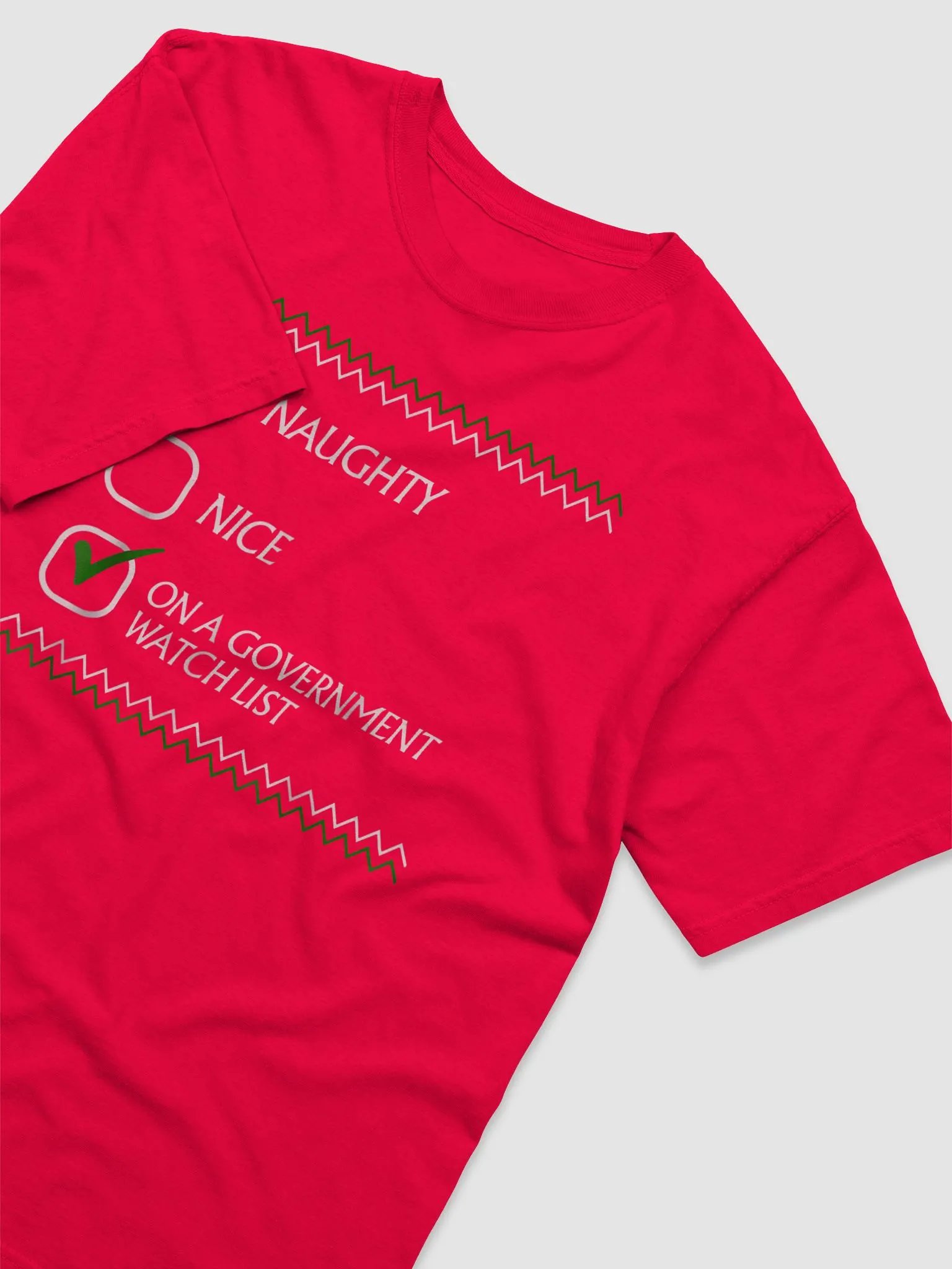 Naughty Nice On A Government Watch List Christmas Shirt product image (4)