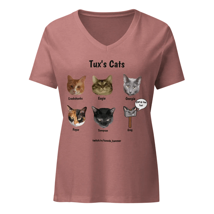 Tux's Cats Ladies V-Neck Tee product image (1)
