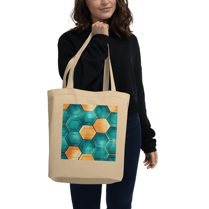 Hexagonal Harmony: Teal and Gold Geometric Fusion product image (2)
