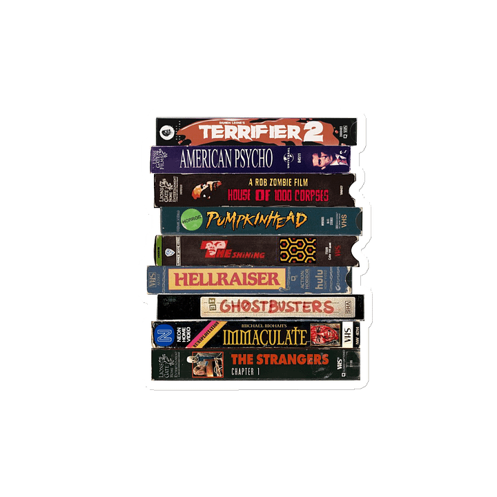 “Rewind or Die” – Horror VHS Stack Fridge Magnet product image (2)